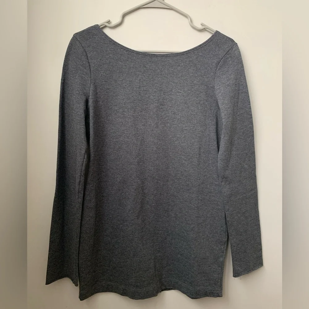 SILENCE + NOISE Women’s Medium Heather Gray Boat Neck Cotton Spandex Sweater